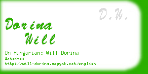 dorina will business card